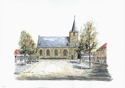 964-1676 De Nederlandse Hervormde kerk aan de Hoofdstraat te Kortgene.
