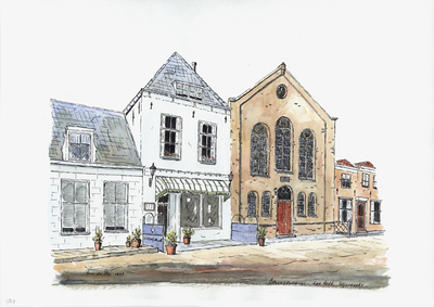 964-1709 Het kerkgebouw van de Gereformeerde Kerk (Vrijgemaakt) te Brouwershaven.