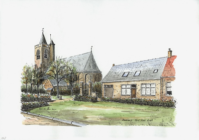 964-1917 De Nederlandse Hervormde kerk te Baarland.