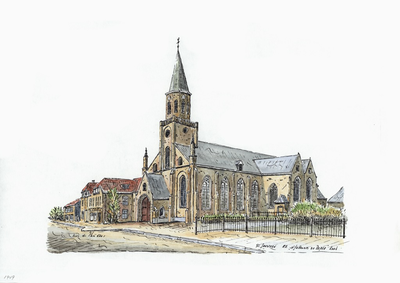 964-1949 De Rooms-katholieke Sint Johannes de Doper kerk te Sint Jansteen