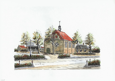 964-2008 De voormalige Nederlandse Hervormde kerk aan de Zuidzandsestraat te Zuidzande.