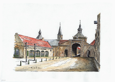 964-2026 Gezicht op de Kaaipoort te Aardenburg.