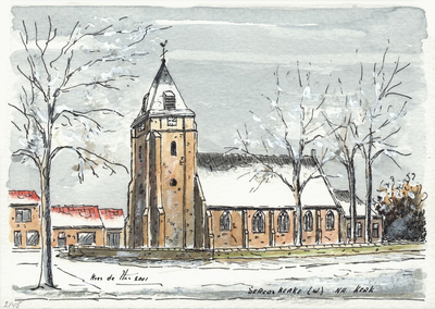 964-2145 De Nederlandse Hervormde kerk te Serooskerke op Walcheren.
