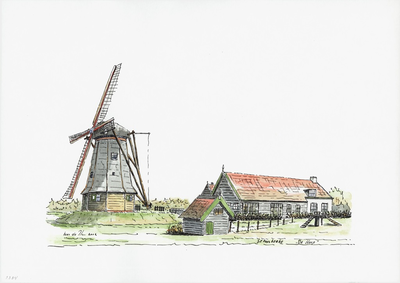 964-2334 Molen 'De Hoop' met boerderij te Serooskerke op Walcheren