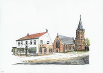 964-2485 De Nederlandse Hervormde kerk te Kruiningen.