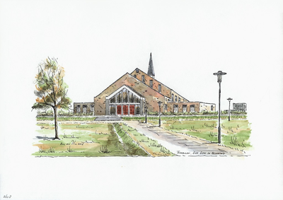 964-2608 De kerk van de Gereformeerde Gemeente in Nederland te Terneuzen.