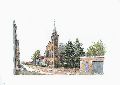 964-2612 De Gereformeerde kerk te Zaamslag.