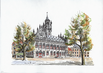 964-2715 Het stadhuis aan de Grote Markt te Middelburg.