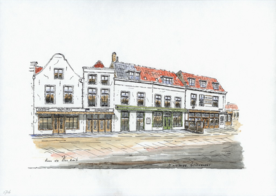 964-2716 Gezicht op de Pottenmarkt te Middelburg.