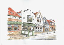 964-2766 Restaurants 'De Kroon' en 'De Korenbeurs' aan de Heerenstraat te 's-Heerenhoek.