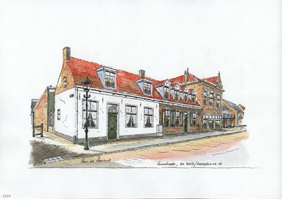 964-2905 Panden aan het Dorpsplein te Koudekerke, met de hoek van De Welle.