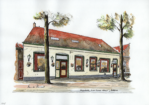 964-2907 Café-restaurant 'In de Gouwe Geit' aan de Kerkring te Grijpskerke.