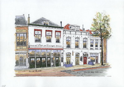 964-2927 Enkele panden waaronder café ''t Hart van Vlissingen' aan de Aagje Dekenstraat te Vlissingen.