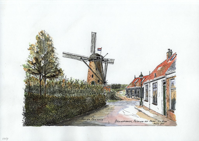 964-2969 Molen 'De Haan' (anno 1724) aan de Molenweg te Brouwershaven.
