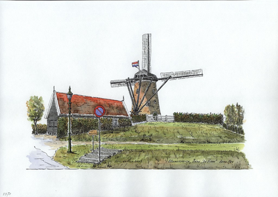 964-2971 Molen 'De Haan' (anno 1724) te Brouwershaven.