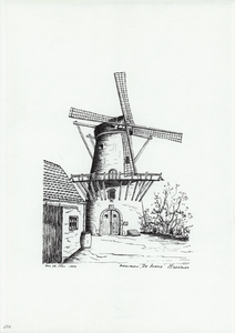 964-520 Gezicht op korenmolen De Koning te Middelburg