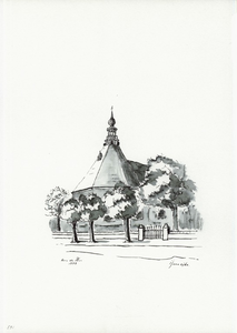 964-591 Gezicht op de Nederlandse Hervormde kerk te IJzendijke