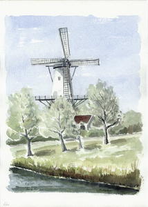 964-660 Gezicht op molen 'De Hoop' te Middelburg