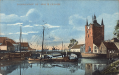 10129 Zuidhavenpoort met Brug te Zierikzee. Gezicht op de Zuidhavenpoort te ZIerikzee met de brug en twee schepen