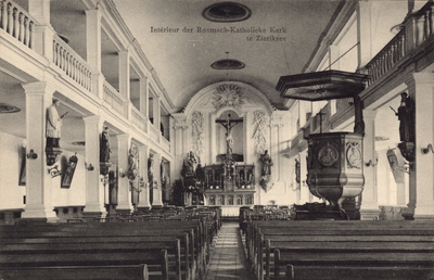 10145 Interieur der Roomsch-Katholieke Kerk te Zierikzee. Het interieur van de rooms-katholieke kerk te Zierikzee