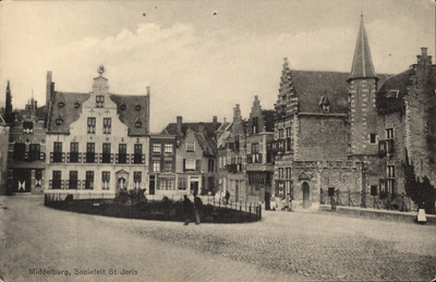 10409 Middelburg, Societeit St Joris. Gezicht op de Balans te Middelburg met Sint Jorisdoelen, een deel van de ...