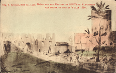 10920 Ruïne van het Kasteel te Sluys in Vlaanderen van binnen te zien in 't jaar 1710. Het kasteel van Sluis tijdens de ...