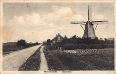 11120 Molenzicht - Borsele. Gezicht op de molen De Hoop en Verwachting (grondzeiler, 1714) aan de Kaaiweg te Borssele