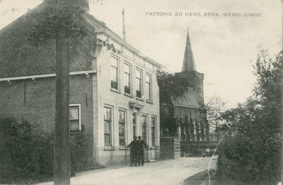 11349 Pastorie en Herv. Kerk, Wemeldinge. De pastorie en de Nederlandse Hervormde kerk te Wemeldinge