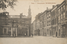 1659 Dam - Graanbeurs. Middelburg. Gezicht op de Dam te Middelburg met de graanbeurs