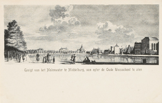 1745 Gezigt van het Molenwater te Middelburg, van agter de Oude Weesschool te zien. Gezicht op het Molenwater te ...