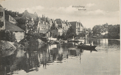 1783 Middelburg Balkengat. Gezicht op het Balkengat te Middelburg met een roeiboot