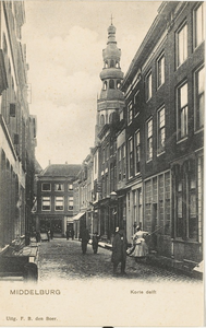 1835 Middelburg Korte delft. Gezicht op de Korte Delft te Middelburg tussen de Korte Sint Pieterstraat en de ...