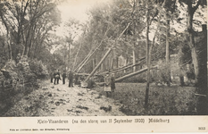 1958 Klein-Vlaanderen (na de storm van 11 september 1903) Middelburg. Ontwortelde bomen op Klein Vlaanderen/Gedempte ...