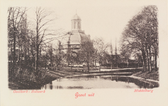 2263 Oostkerk - Bolwerk Groet uit Middelburg. Gezicht op de Oostkerk te Middelburg met rechts de Veersesingel