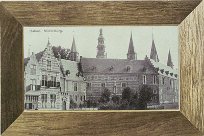 2865 Balans Middelburg. Gezicht op de Balans te Middelburg met een deel van de Abdij.Rahmenpostkarte mit ...