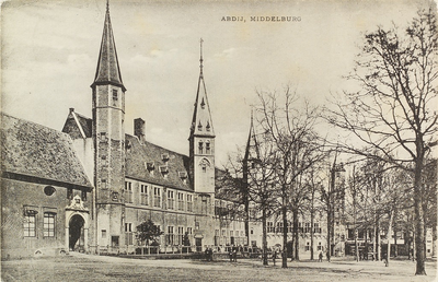2964 Abdij, Middelburg. Gezicht op het Abdijplein te Middelburg met het gastenverblijf van de gouverneur des konings, ...