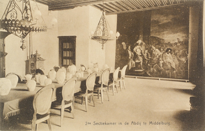 3232 2e Sectiekamer in de Abdij te Middelburg. Een vergaderkamer van Provinciale Staten in de Abdij te Middelburg