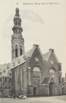 3285 Middelburg, Nieuwe Kerk en Abdijtoren. Gezicht op de Nieuwe Kerk en de Abdijtoren aan de Groenmarkt te Middelburg