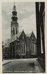3301 Middelburg Nieuwe Kerk met Lange Jan. Gezicht op de Nieuwe Kerk en de Abdijtoren aan de Groenmarkt te Middelburg ...