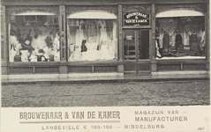 3546 Brouwenaar & van de Kamer Magazijn van - Manufacturen Langeviele K 196 - 198 - Middelburg. Gezicht op de gevel van ...
