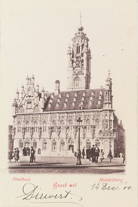 3742 Stadhuis Middelburg Groet uit. Het stadhuis aan de Grote Markt te Middelburg