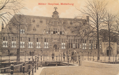 3861 Militair Hospitaal, Middelburg. Gezicht op het militair hospitaal aan Achter de Houttuinen te Middelburg met ...