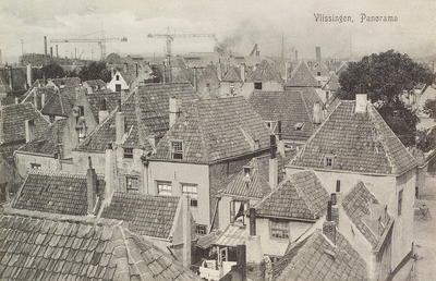 3955 Vlissingen, Panorama. Een deel van de oude binnenstad van Vlissingen gezien in de richting van scheepswerf De Schelde