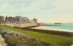 4385 Vlissingen. Boulevard de Ruiter. Gezicht op de Boulevard de Ruyter met de Bomvrije of Gevangentoren te Vlissingen