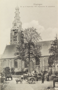 4526 Vlissingen De op 5 september 1911 afgebrande St. Jacobskerk. Gezicht op de Sint Jacobskerk te Vlissingen