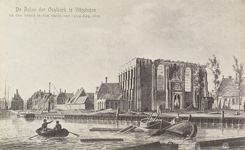 4549 De Ruïne der Oostkerk te Vlissingen na den brand in den nacht van 13/14 Aug. 1809. De op 13/14 augustus 1809 ...