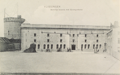 4583 Vlissingen Bomvrije kazerne met Gevangentoren. De Gevangentoren en de Bomvrije Kazerne aan Boulevard de Ruyter te ...