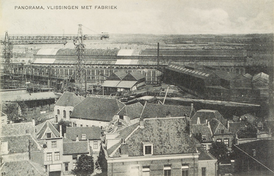 4793 Panorama, Vlissingen met fabriek. Gezicht op scheepswerf de Schelde te Vlissingen