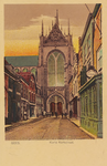 5363 Goes. Korte Kerkstraat. Gezicht op de Maria Magdalenakerk in Goes vanuit de Korte Kerkstraat, met links een ...
