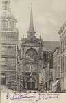5368 Goes Korte Kerkstraat. Gezicht op de Maria Magdalenakerk in Goes vanuit de Korte Kerkstraat, met links een toren ...